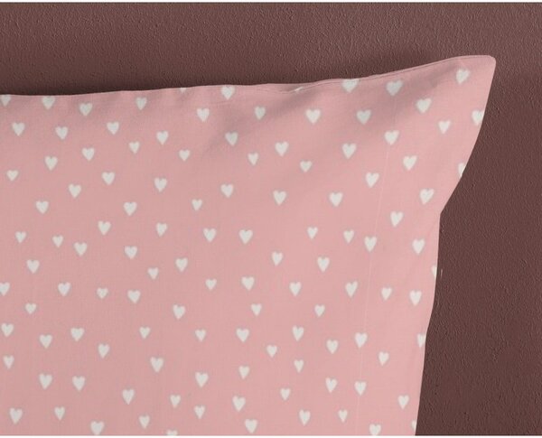 Set copripiumino e federa da bambini rosa in cotone per culla 100x135 cm Wise – Good Morning