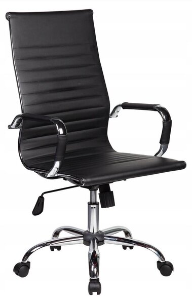 SEDIA DA UFFICIO ADAM, girevole, SEDIA ERGONOMICA, nera, comoda, ecopelle