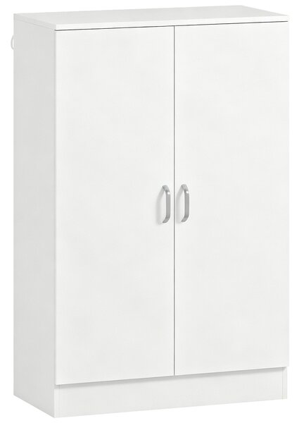 HOMCOM Scarpiera con 2 Ante, 6 Ripiani Regolabili e Cerniere Soft-Close, per 21 Paia, Legno Naturale | Aosom Italy