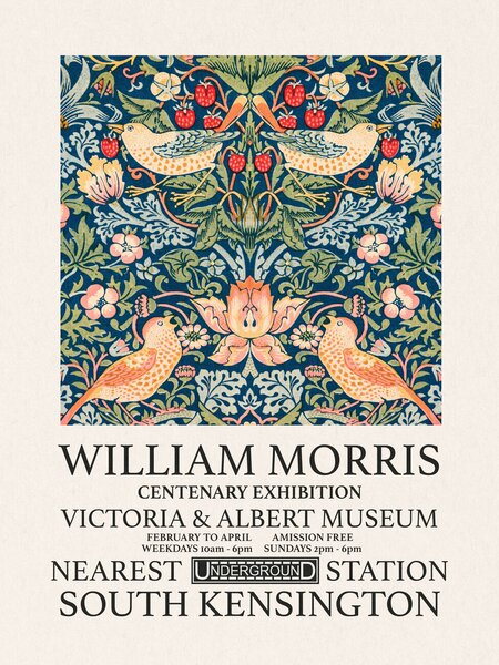 Stampa artistica Strawberry Thief Special Edition - William Morris, (30 x 40 cm)