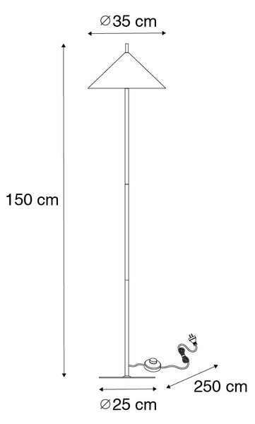 Lampada da terra di design nera - Triangolo