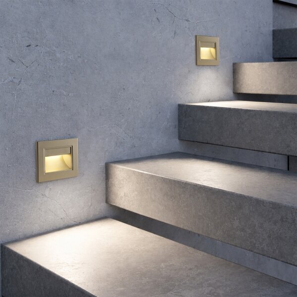 Brilagi - Lampada per scale LED STEP LIGHT LED/1,5W/230V IP44 dorata
