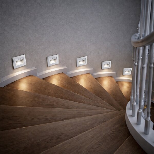 Brilagi - Segnapasso a LED con sensore STEP LIGHT LED/1,5W/230V IP44 argento