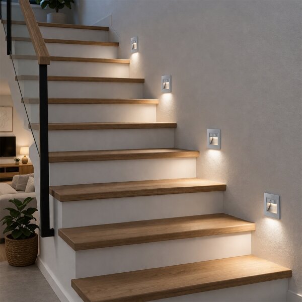 Brilagi - Segnapasso a LED con sensore STEP LIGHT LED/1,5W/230V IP44 argento