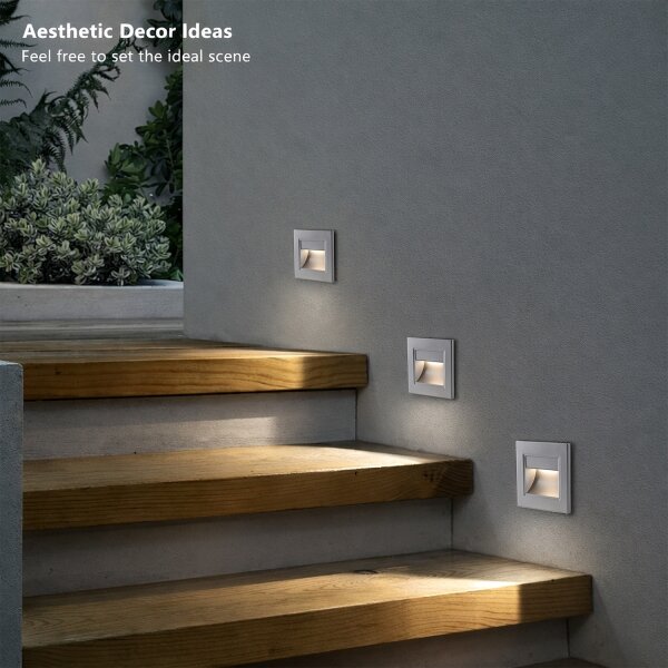 Brilagi - Lampada per gradini LED STEP LIGHT LED/1,5W/230V IP44 argento