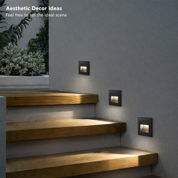 Brilagi - Segnapasso LED STEP LIGHT, 1,5 W, 230 V, IP44, nero