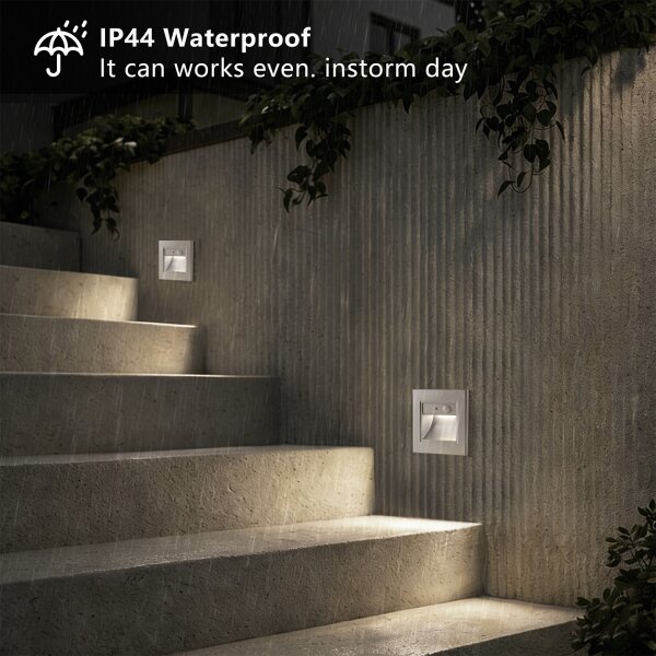 Brilagi - Segnapasso a LED con sensore STEP LIGHT LED/1,5W/230V IP44 argento