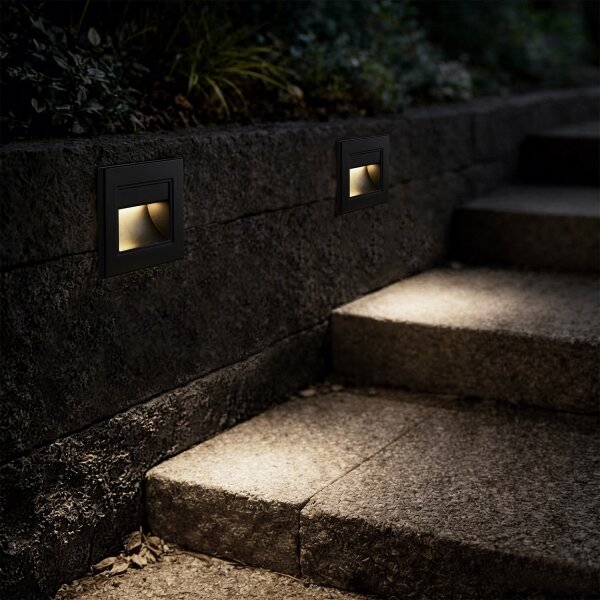 Brilagi - Segnapasso LED STEP LIGHT, 1,5 W, 230 V, IP44, nero