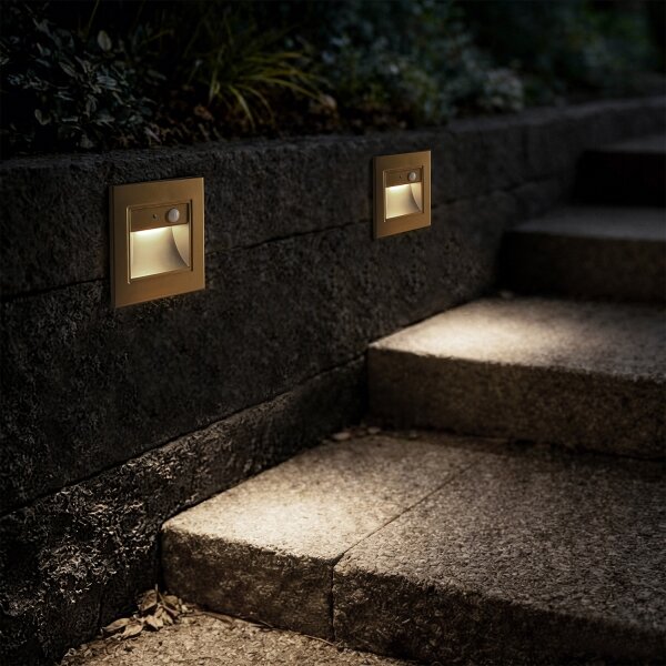 Brilagi - Lampada per scale LED con sensore STEP LIGHT LED/1,5W/230V IP44 dorata