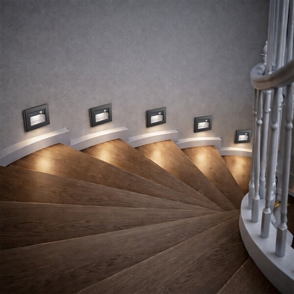 Brilagi - Lampada LED per scale con sensore STEP LIGHT LED/1,5W/230V IP44 nero