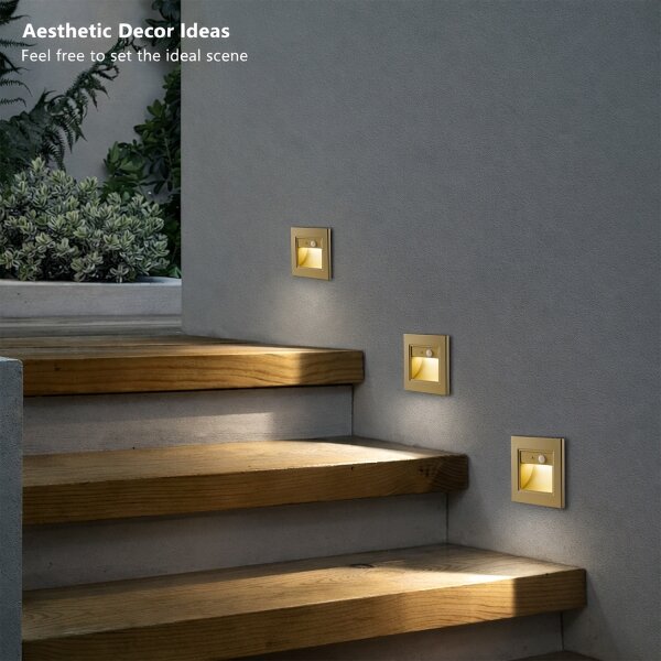 Brilagi - Lampada per scale LED con sensore STEP LIGHT LED/1,5W/230V IP44 dorata