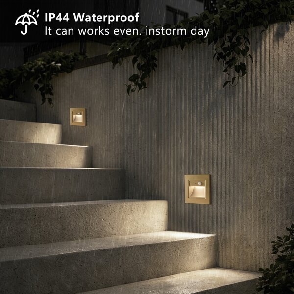 Brilagi - Lampada per scale LED con sensore STEP LIGHT LED/1,5W/230V IP44 dorata