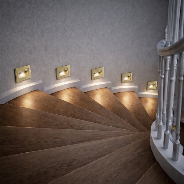 Brilagi - Lampada per scale LED con sensore STEP LIGHT LED/1,5W/230V IP44 dorata