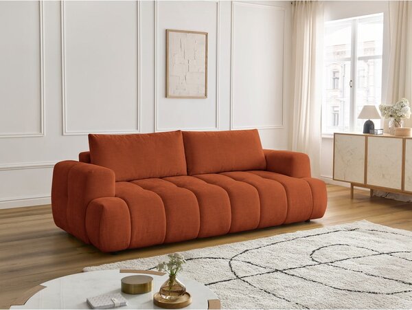 Divano color mattone allungabile e con contenitore 251 cm Fuji – Bobochic Paris