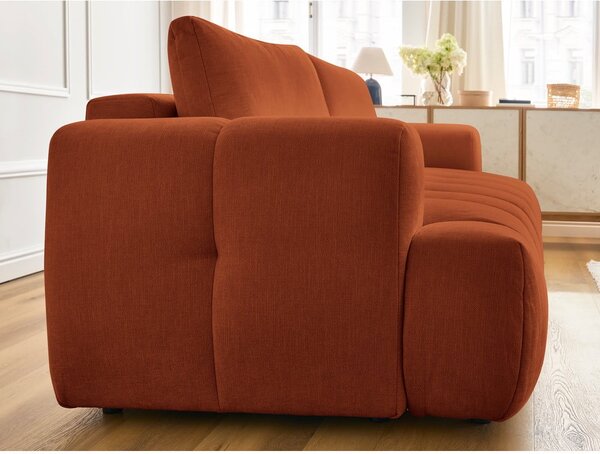 Divano color mattone allungabile e con contenitore 251 cm Fuji – Bobochic Paris