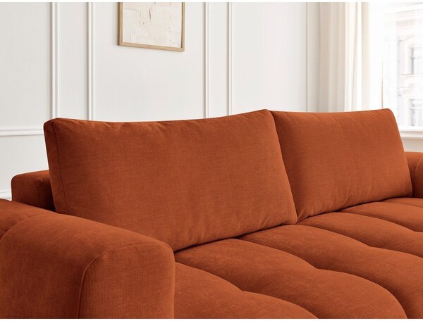 Divano color mattone allungabile e con contenitore 251 cm Fuji – Bobochic Paris