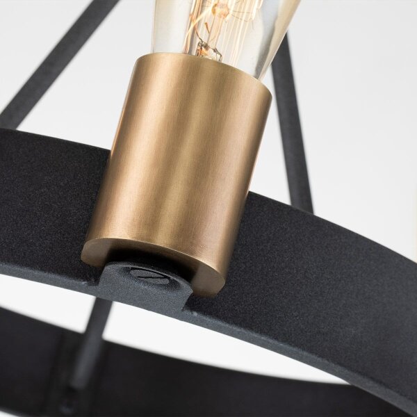 Quintiesse QN-SILAS-3P-DZ - Lampadario a stelo SILAS 3xE27/60W/230V nero/oro
