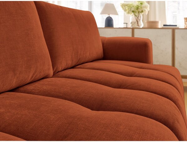 Divano color mattone allungabile e con contenitore 251 cm Fuji – Bobochic Paris