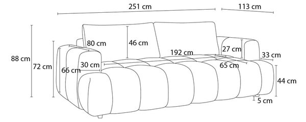Divano color mattone allungabile e con contenitore 251 cm Fuji – Bobochic Paris