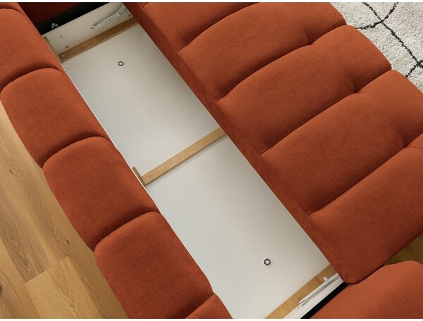 Divano color mattone allungabile e con contenitore 251 cm Fuji – Bobochic Paris