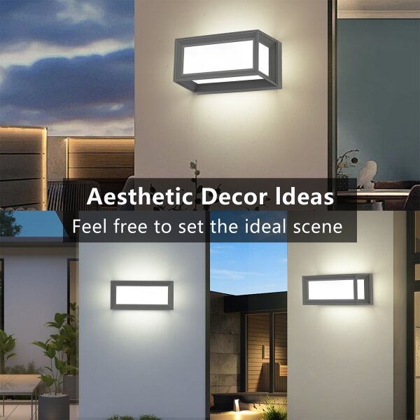 Brilagi - Applique da esterno LED con sensore PARKER LED/12W/230V grigio IP44