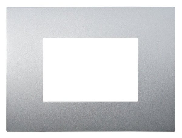 Placca 3 moduli 503 in plastica argento compatibile anche con Vimar Arké