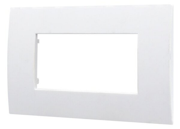 Placca 4 moduli 504 in plastica bianca compatibile anche con Vimar Arké