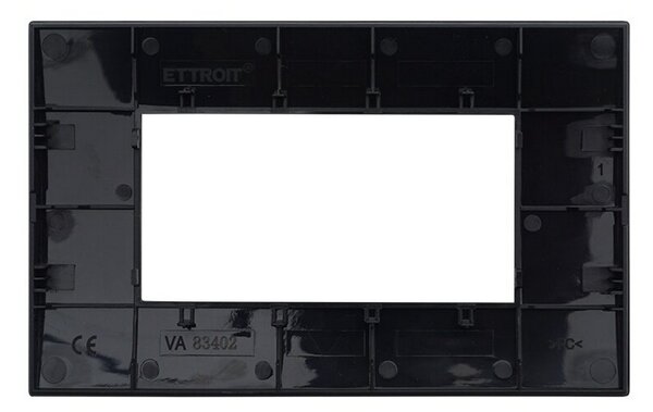 Placca 4 moduli 504 in plastica nera compatibile anche con Vimar Arké