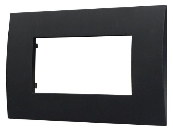 Placca 4 moduli 504 in plastica nera compatibile anche con Vimar Arké