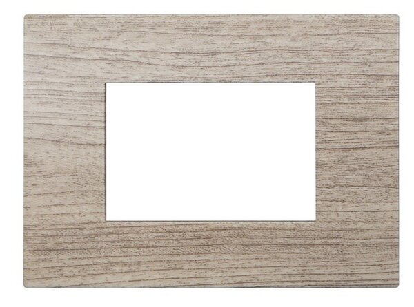 Placca 3 moduli 503 in plastica legno chiaro compatibile anche con Vimar Arké