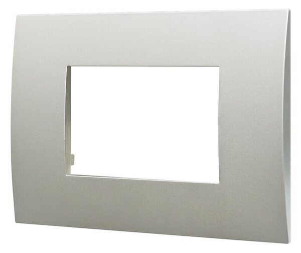 Placca 3 moduli 503 in plastica argento compatibile anche con Vimar Arké
