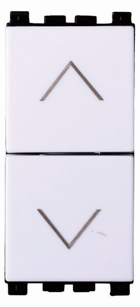 Doppio Pulsante Saliscendi con frecce 10A interbloccato bianco compatibile anche con Vimar Arké