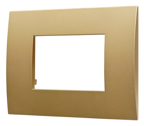 Placca 3 moduli 503 in plastica oro compatibile anche con Vimar Arké