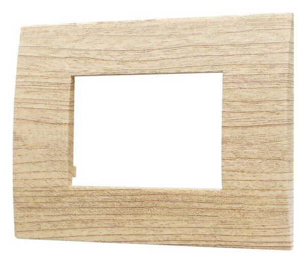 Placca 3 moduli 503 in plastica legno chiaro compatibile anche con Vimar Arké