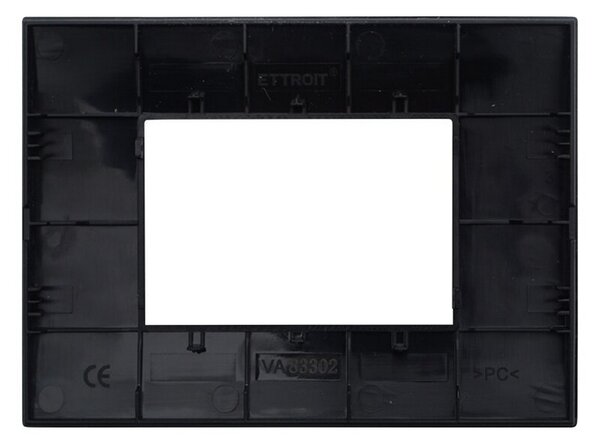 Placca 3 moduli 503 in plastica nera compatibile anche con Vimar Arké