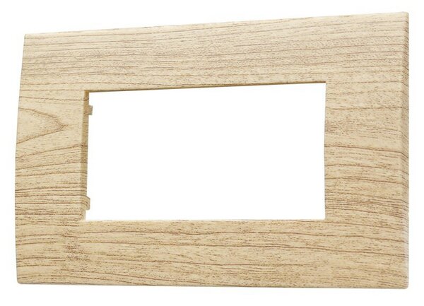 Placca 4 moduli 504 in plastica legno chiaro compatibile anche con Vimar Arké