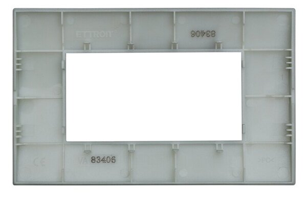Placca 4 moduli 504 in plastica argento compatibile anche con Vimar Arké