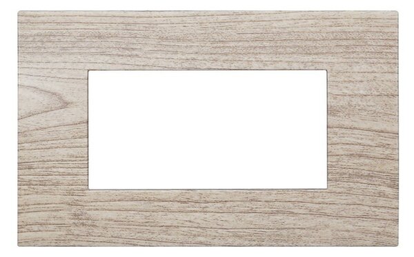 Placca 4 moduli 504 in plastica legno chiaro compatibile anche con Vimar Arké