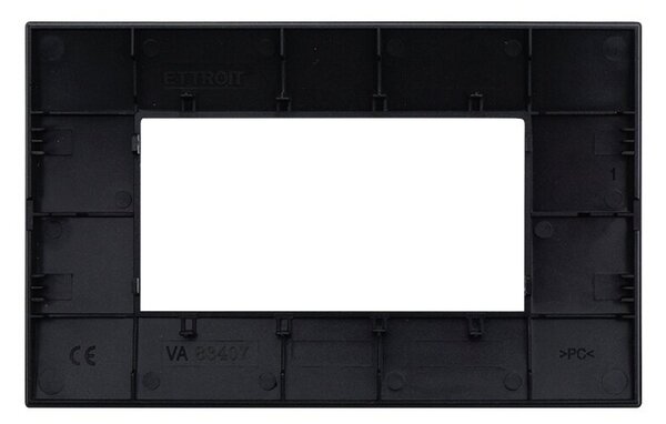 Placca 4 moduli 504 in plastica acciaio scuro compatibile anche con Vimar Arké
