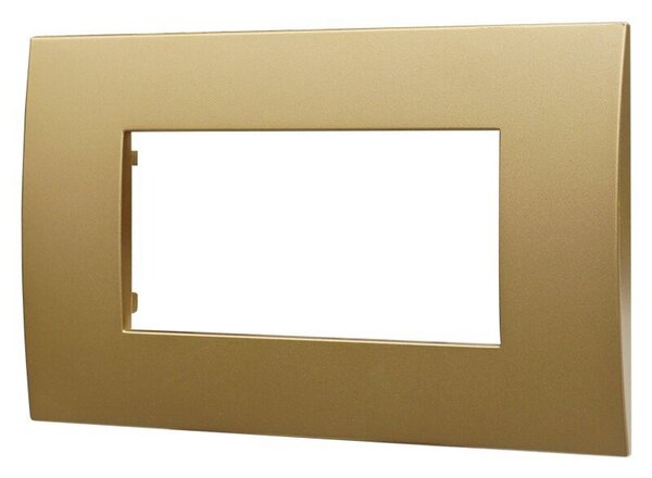 Placca 4 moduli 504 in plastica oro compatibile anche con Vimar Arké