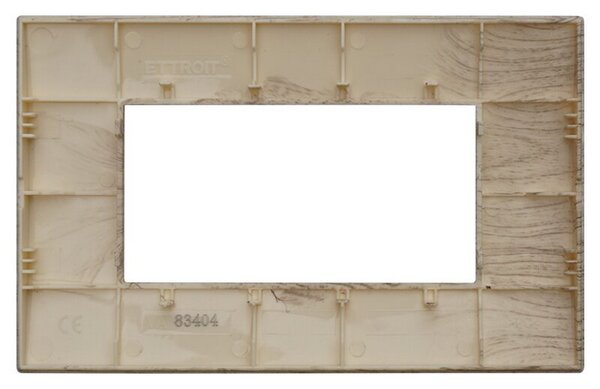 Placca 4 moduli 504 in plastica legno chiaro compatibile anche con Vimar Arké