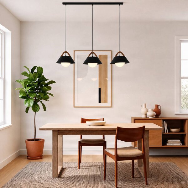 Lampada a sospensione Funda Luminex, dimmerabile, Nero, Soggiorno / Sala da pranzo, Metallo, Scandinavo, Lampada a sospensione