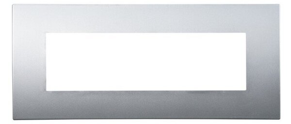 Placca 7 moduli 507 in plastica argento compatibile anche con Vimar Arké