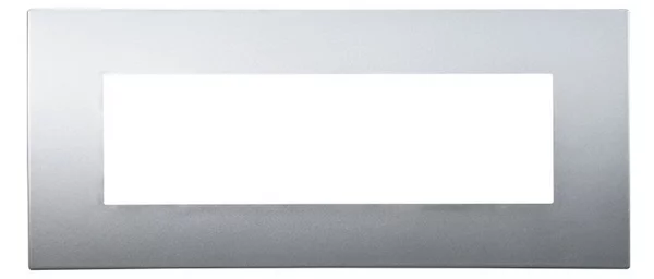 Placca 7 moduli 507 in plastica argento compatibile anche con Vimar Arké