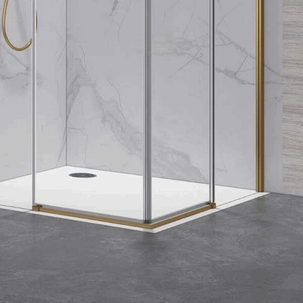 Kamalu box doccia 80x80cm angolare porte scorrevoli finitura oro| kla1000r
