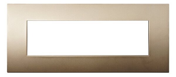 Placca 7 moduli 507 in plastica oro compatibile anche con Vimar Arké