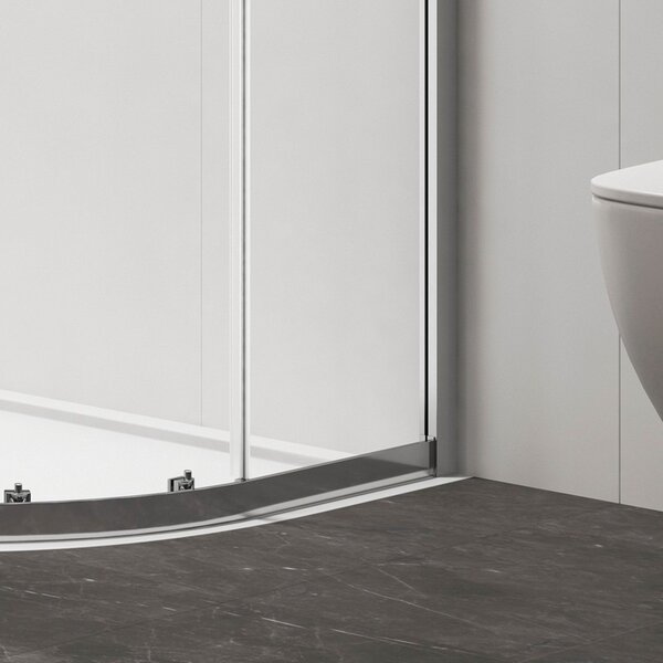 Kamalu box doccia 90x90 semicircolare altezza 200h finitura cromo | kz2000