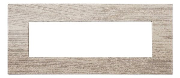 Placca 7 moduli 507 in plastica legno chiaro compatibile anche con Vimar Arké