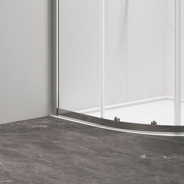 Kamalu box doccia 90x90 semicircolare altezza 200h finitura cromo | kz2000