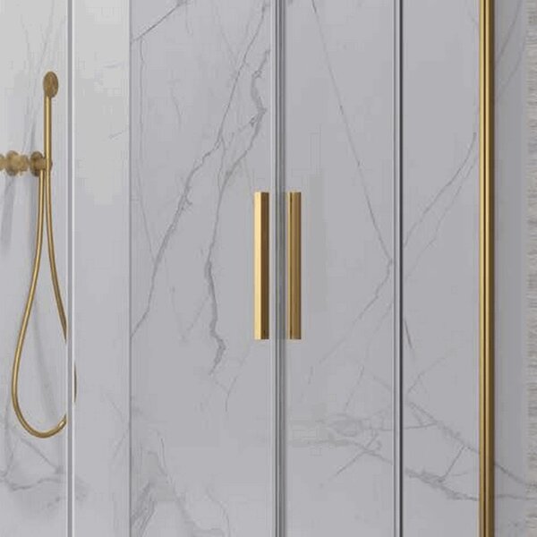 Kamalu box doccia 80x80cm angolare porte scorrevoli finitura oro| kla1000r